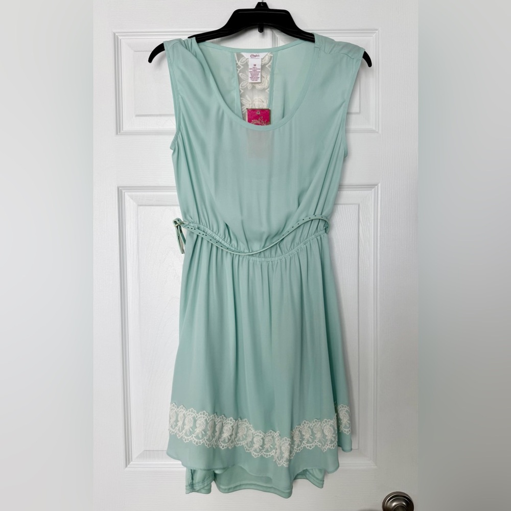 Candie's Light Blue Dress with White Lace Detail